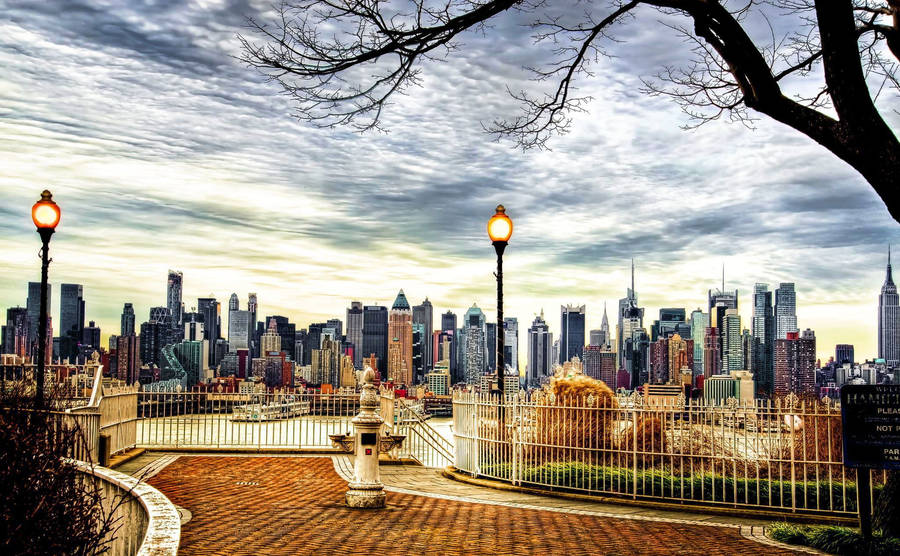 Manhattan Skyline The Most Populated New York City Sunnset Reflection In  The Water Miror Ultra Hd Wallpaper For Desktop Mobile Phones And Laptops  3840x2160 : Wallpapers13.com