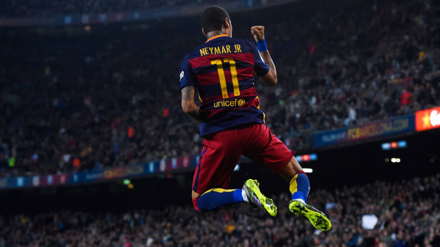 Download free Neymar 4k Jumping In Triumph Wallpaper MrWallpaper