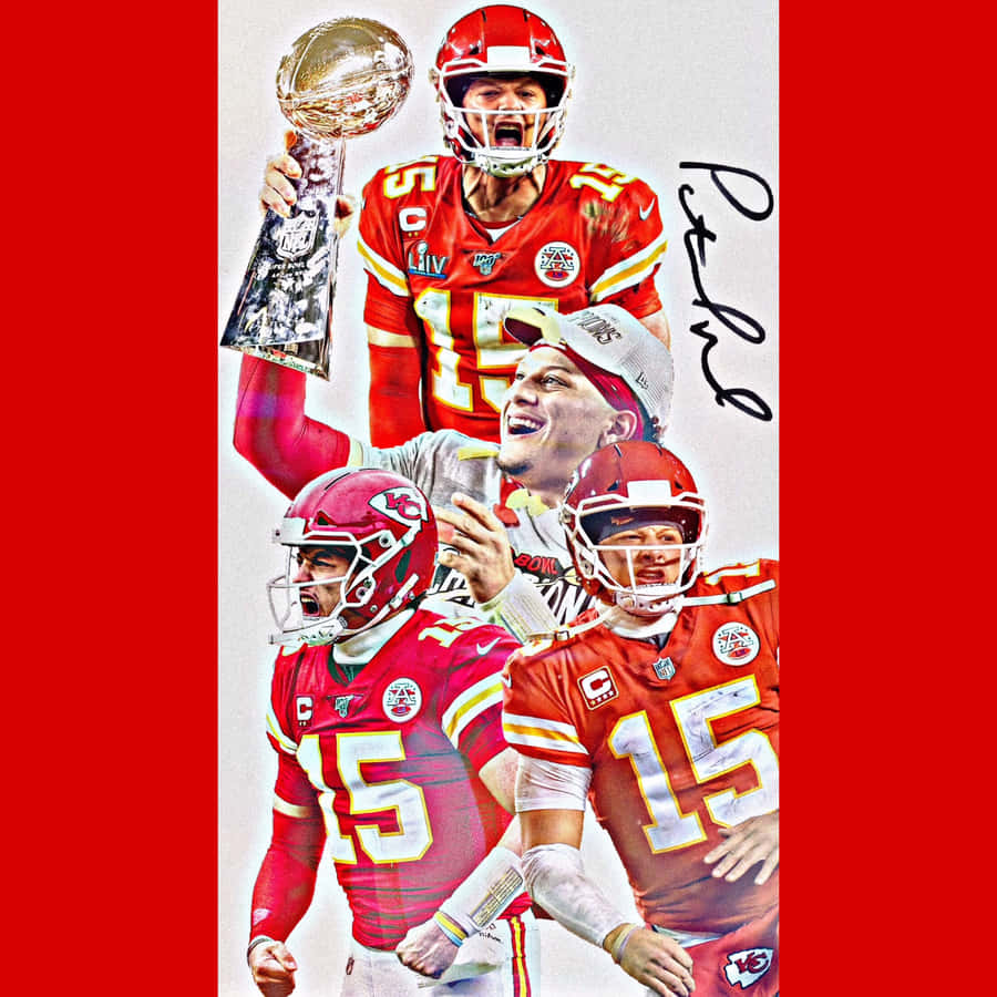 Nfl Player Pat Mahomes On The Phone Wallpaper