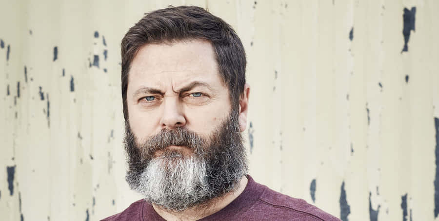 Nick Offerman Looking Ready For Action Wallpaper