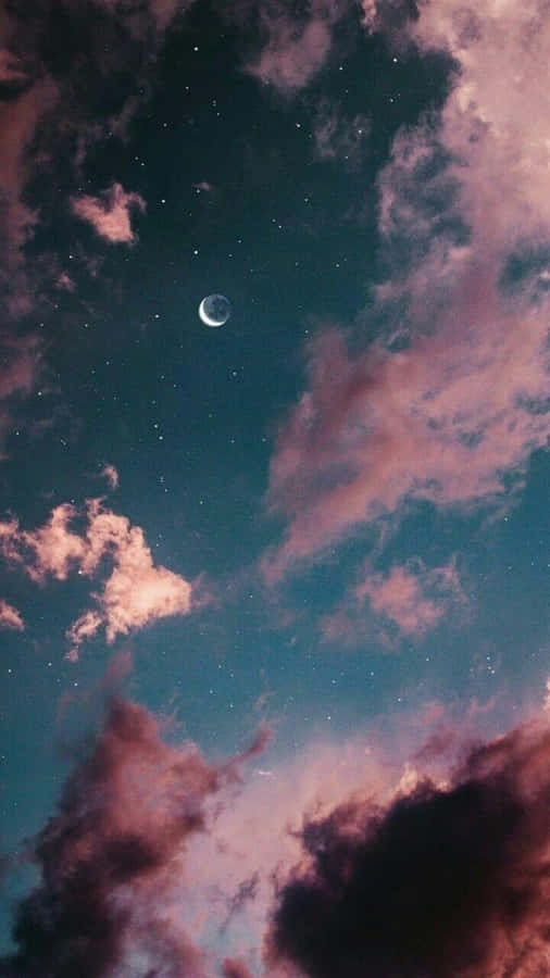 Night Sky Pink And Blue Aesthetic Wallpaper