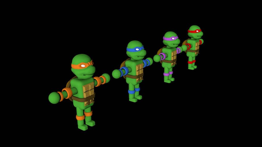 Ninja Turtle Low-poly Wallpaper