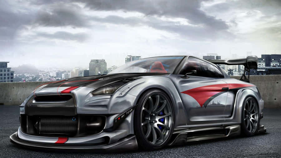 Nissan Gtr - Red Evokes Power & Performance Wallpaper