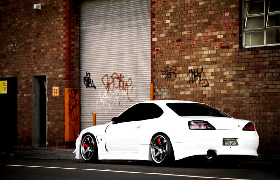 Nissan Silvia S15 Graffiti Brick Wall Wallpaper