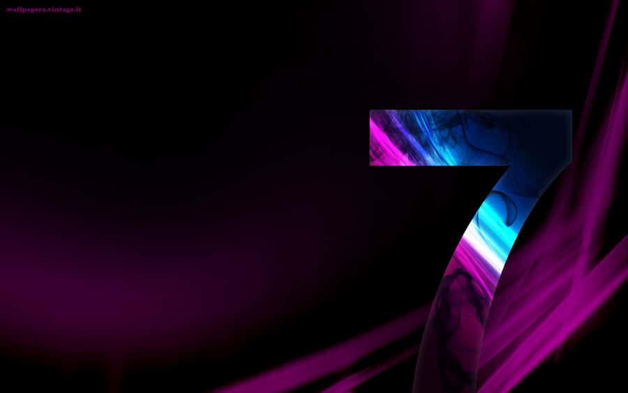 Number 7 Glossy Purple Blue Wallpaper