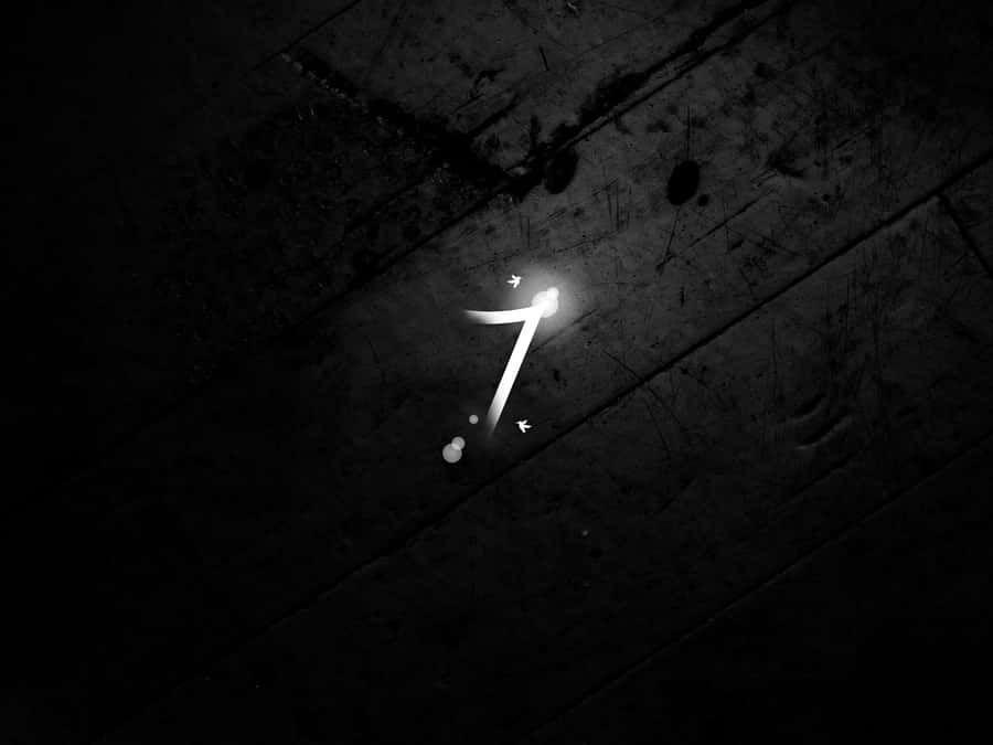 Number 7 Matte Black Wood Wallpaper