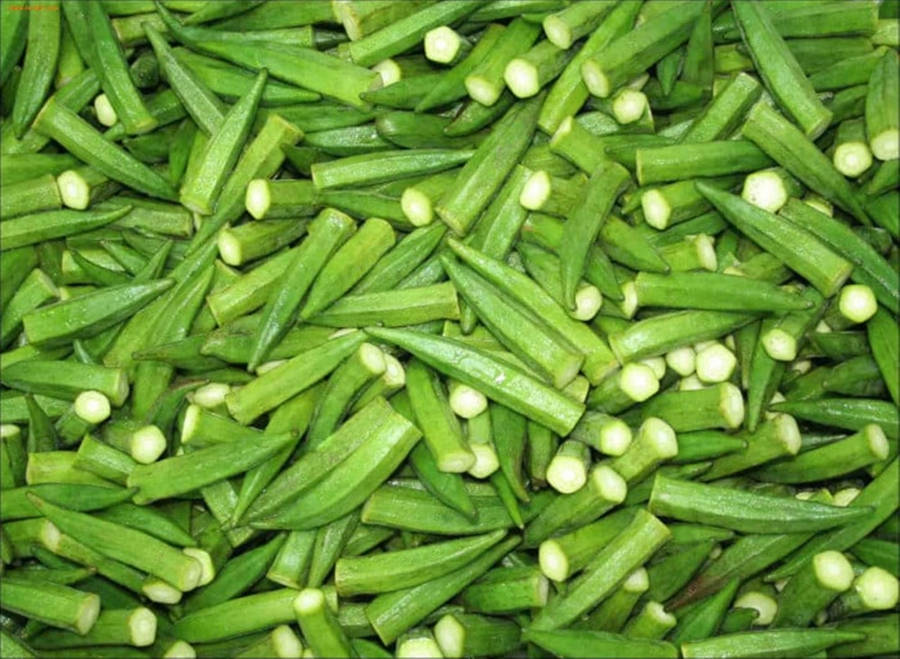 Numerous Healthy Green Okras Wallpaper