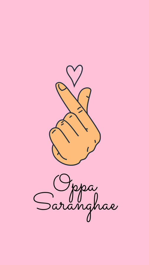 Download Free Oppa Saranghae And Finger Heart Wallpaper MrWallpaper Com