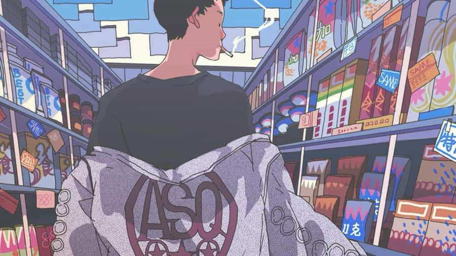 Out Of This World Grunge Anime Scene Wallpaper