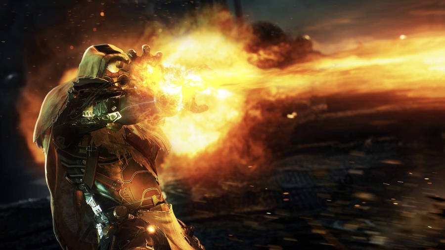Outriders Pyromancer Fire Battle Wallpaper