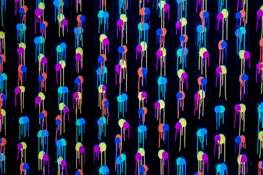 Paint Drip Jellyfish Pattern Wallpaper