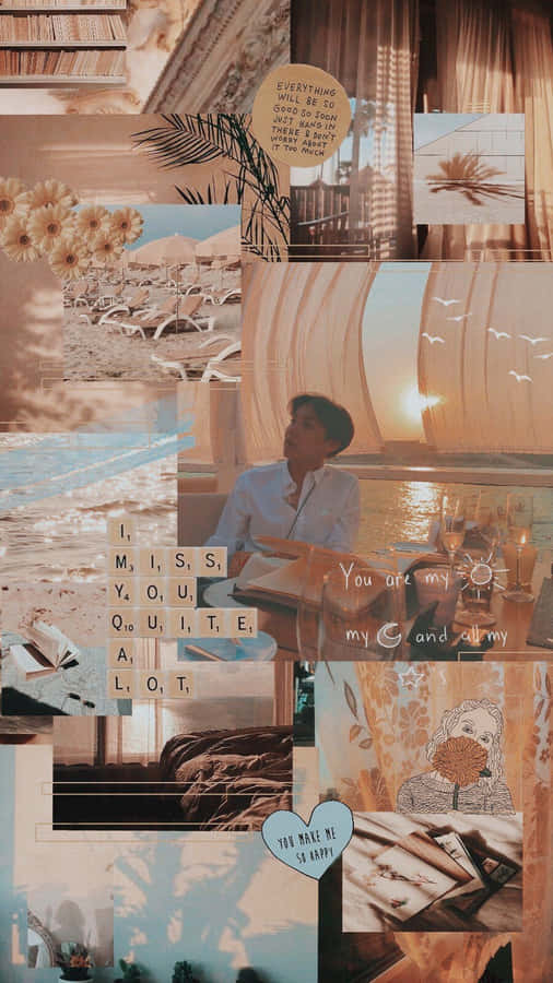 Pastel Brown Moments Wallpaper
