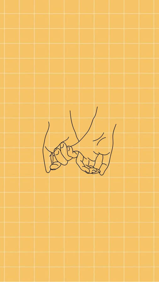 Pastel Orange Grid Pinky Swear Wallpaper