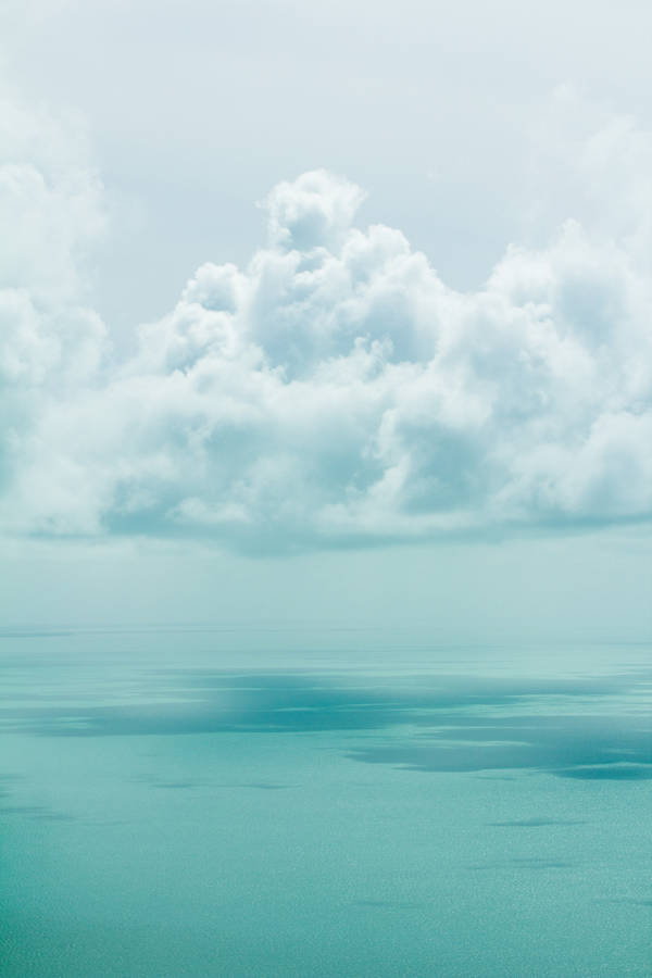 Pastel Teal Clouds Sky Wallpaper