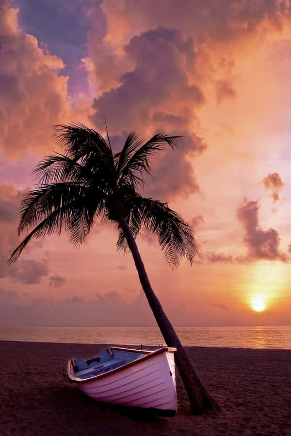 Peaceful And Serene Pastel Beach Wallpaper