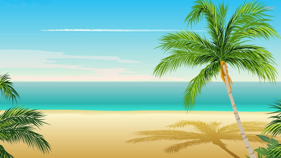 Peaceful Desktop Background With Palm Tree Wallpaper