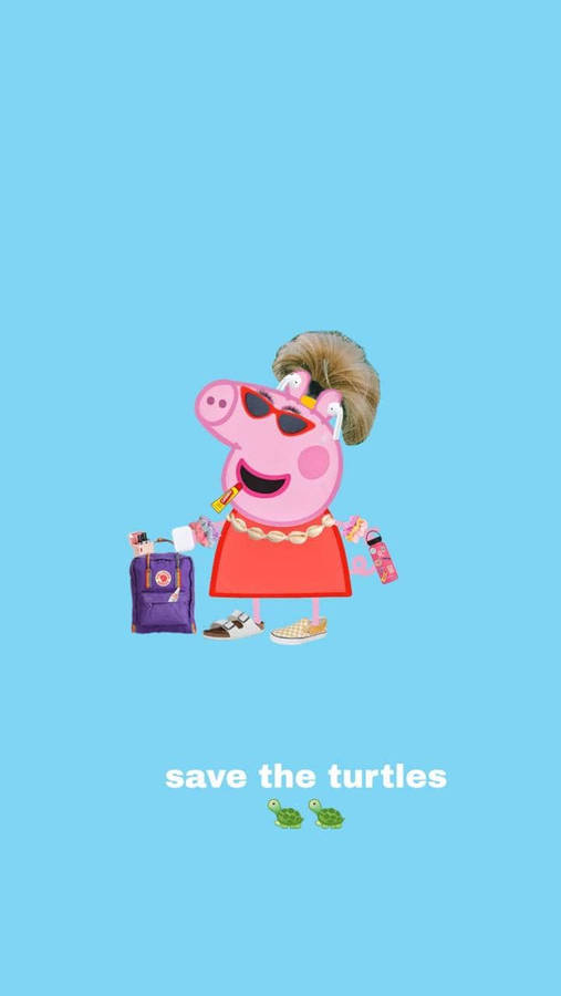 Peppa Pig Saves Turtles Wallpaper