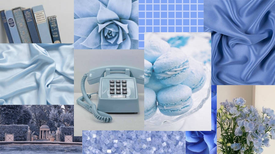 Download Free Periwinkle Blue Aesthetic Collage Wallpaper