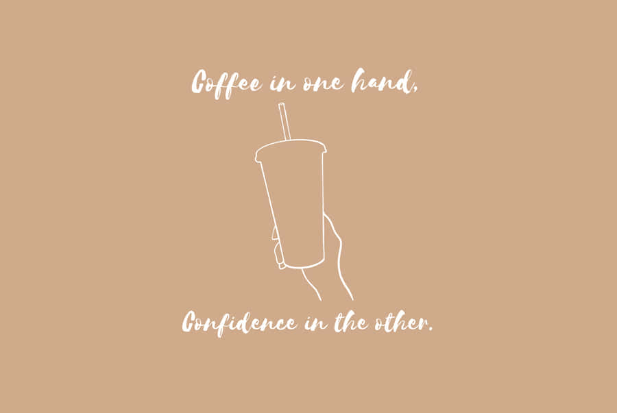 Photo Enjoying A Cup Of Cute Coffee Wallpaper