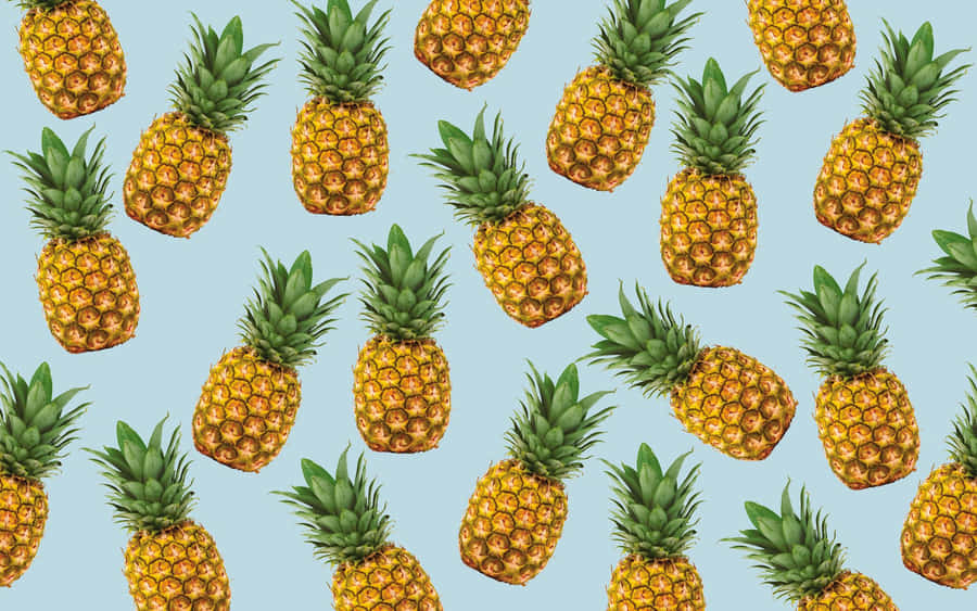 Pineapple On Woodgrain Desktop Wallpaper