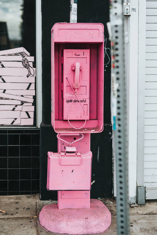 Pink Aesthetic Phone Booth wallpaper