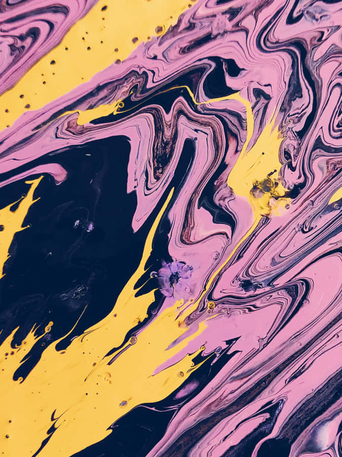 Pink Black Mix Paint Wallpaper
