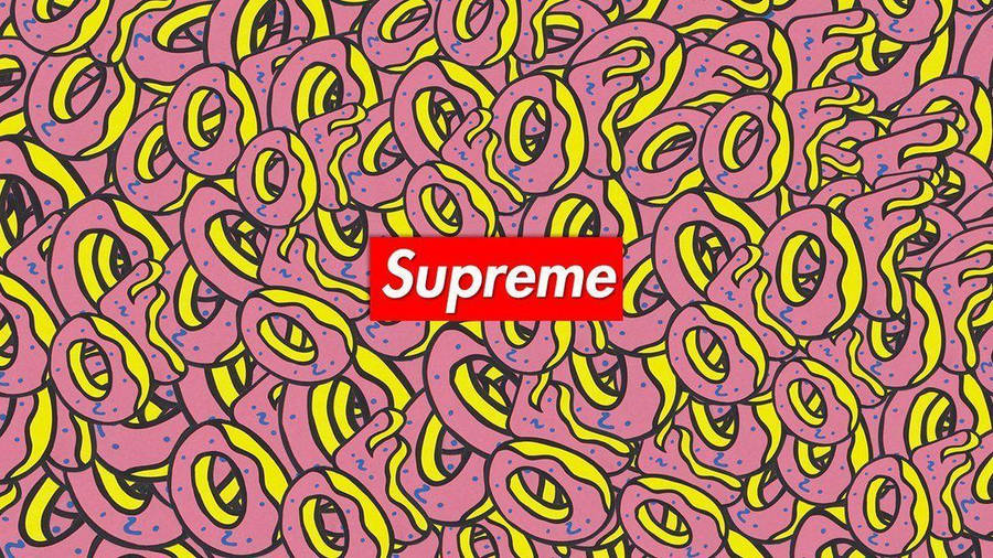 Pink Donuts Supreme Laptop Wallpaper