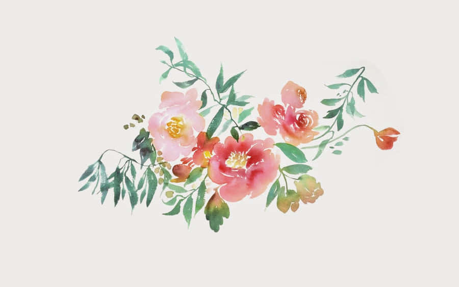 Pink Flowers Painting Art Nice Desktop Wallpaper