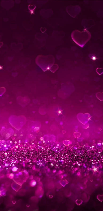 pink sparkle heart wallpaper