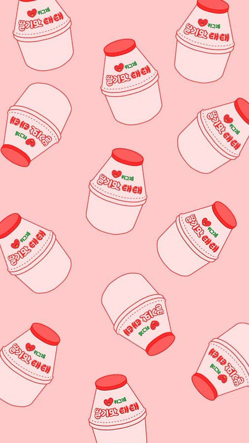 Pink Milk Bottle Aesthetic wallpaper