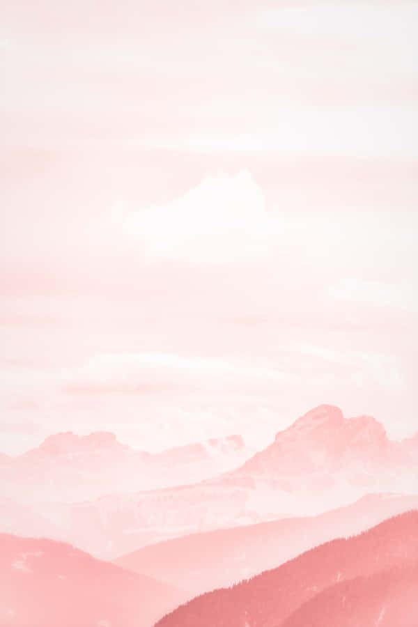 Pink Ombre Mountains Life Aesthetic Wallpaper