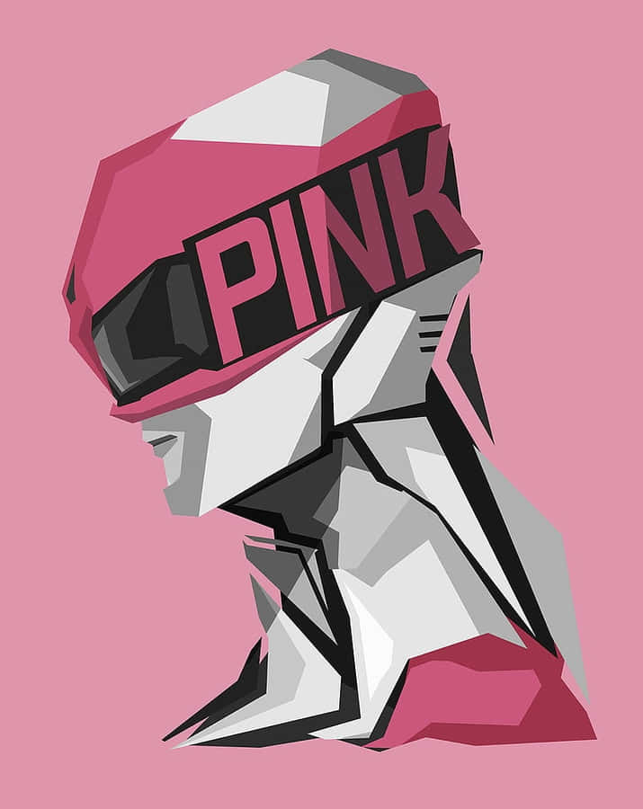 Pink Ranger Geometric Art Wallpaper