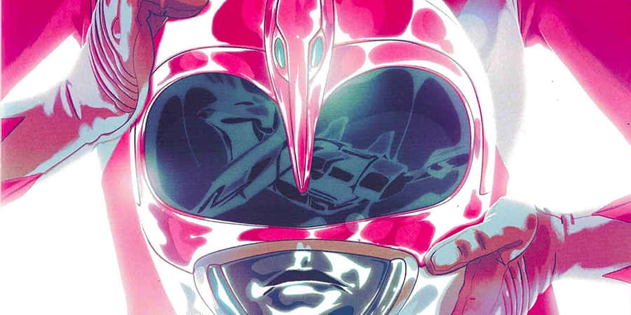 Pink Ranger Helmet Closeup Wallpaper