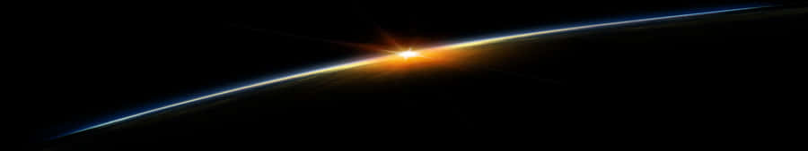Planet With Sun Dark Triple Monitor Wallpaper