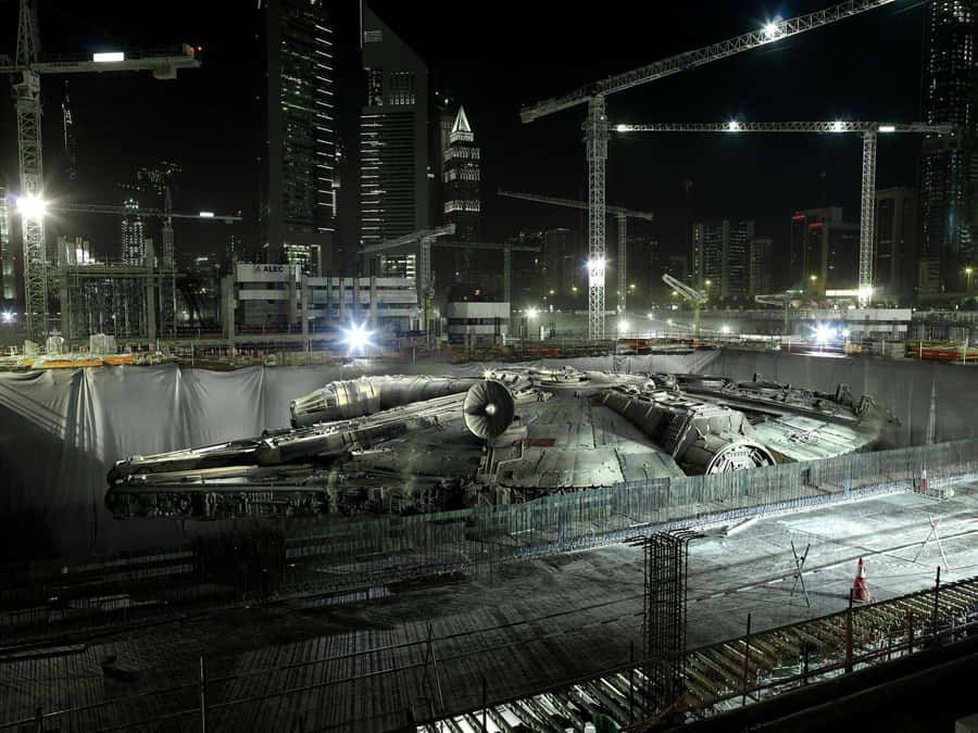 Prepare For The Jump To Hyperspace - Han Solo And The Millenium Falcon Wallpaper