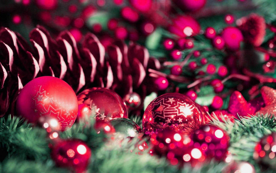 christmas pink ornament wallpaper