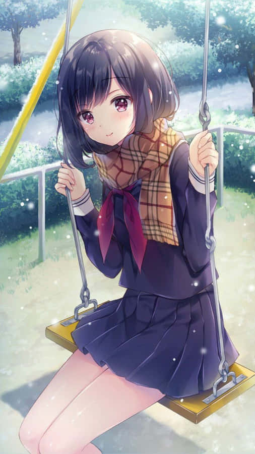 Download free Pretty Anime Girl On A Swing Wallpaper - MrWallpaper.com