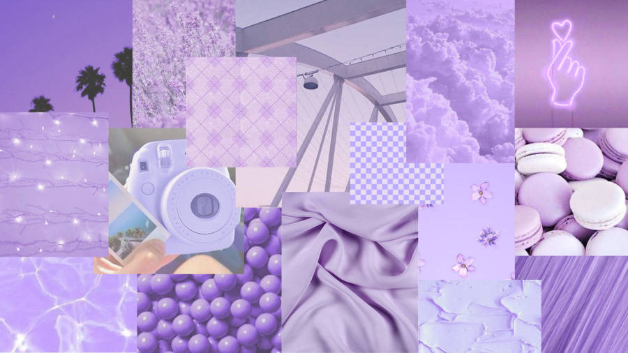 Purple aesthetic collage wallpaper