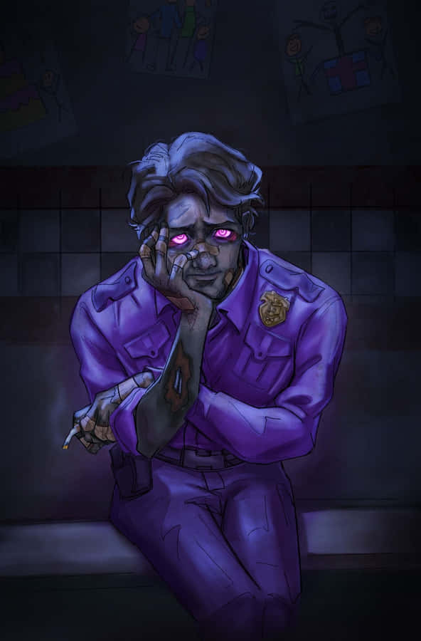 Purple Guard With Glowing Eyes Wallpaper