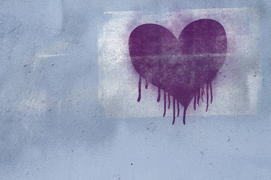 Purple heart graffiti