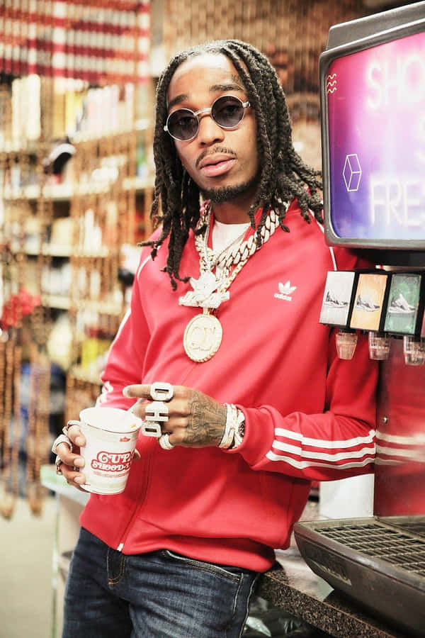 Quavo Huncho Showcasing His Stylish Attitude Wallpaper