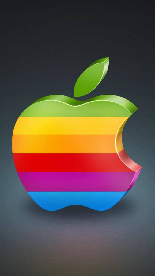 Rainbow 3D Apple Logo wallpaper