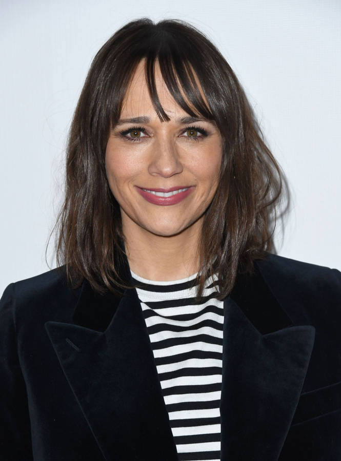 Download free Rashida Jones Smile Black And White Stripes Wallpaper ...