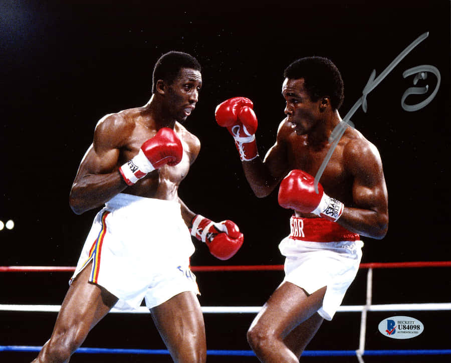 Ray Leonard Boxing And Surrounded By Darkness Wallpaper