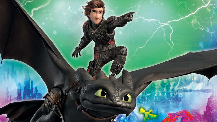 Raya, Toothless And Bruder Go On An Exciting Journey In How To Train Your Dragon 4k Wallpaper