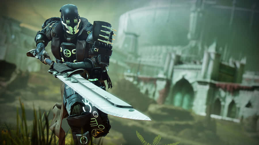 Ready Your Trusty Weapon - The Titan Takes On Destiny 2 With Breathtaking 4k Visuals Wallpaper