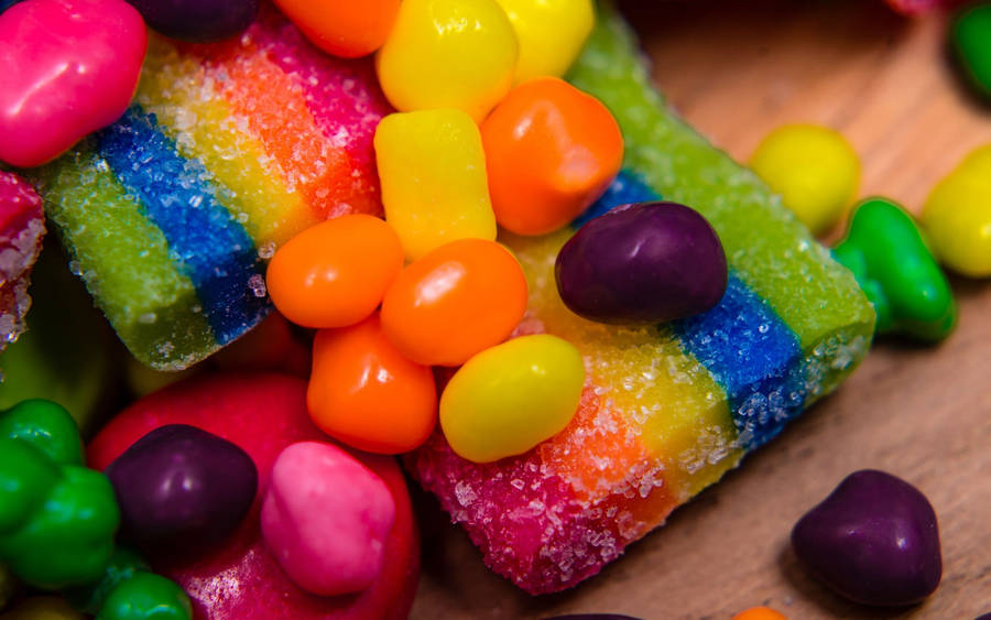 Rectangular And Round Candies Wallpaper