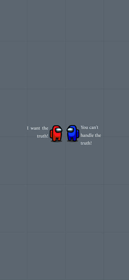 Red And Blue In Argument Cute Among Us Wallpaper