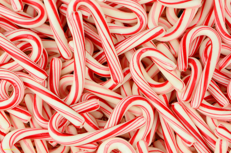 Red And White Candy Cane Wallpaper