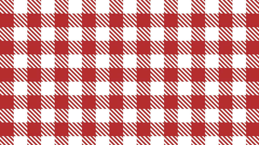 Red And White Gingham Pattern Wallpaper